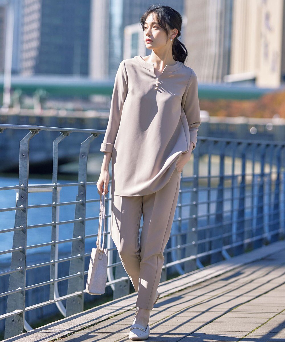 Tiaclasse L 【ダブルストレッチ・洗える】テーパードパンツ 