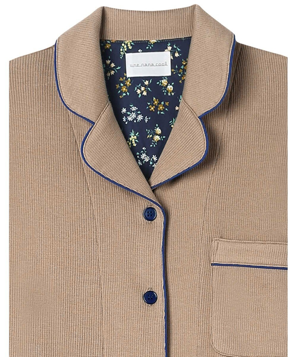 une nana cool 【綿混】ソフトコットンリブ 半袖開襟パジャマ MADE WITH LIBERTY FABRIC 