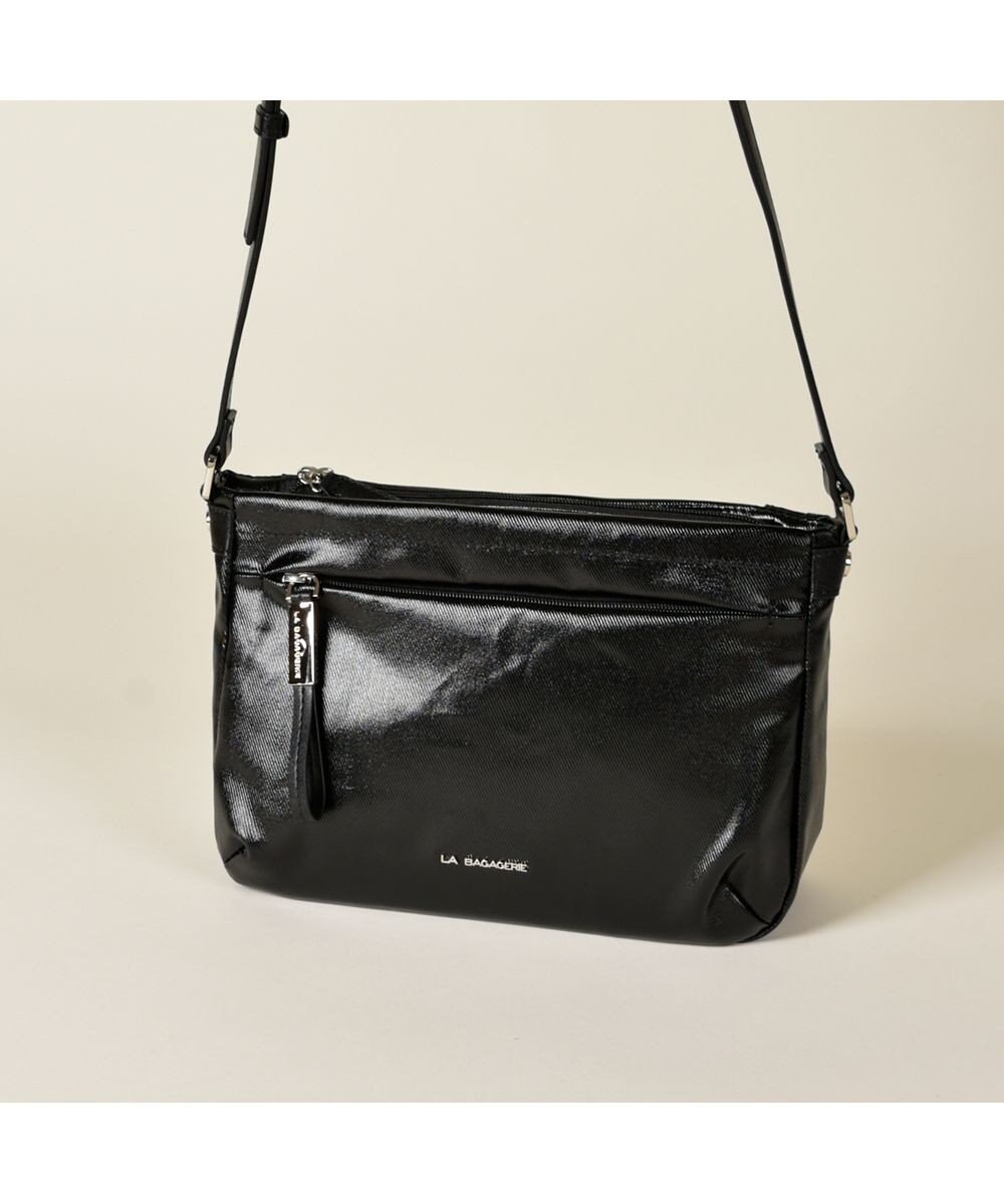LA BAGAGERIE コーティングキャンバス ミニショルダーバッグ 