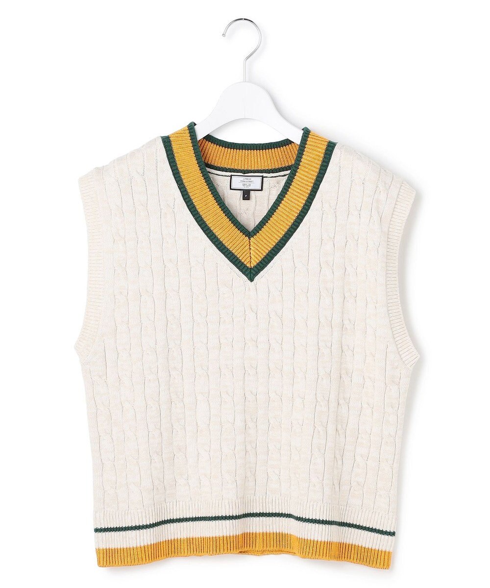 J.PRESS YORK STREET 【WOMEN】ケーブルチルデン ニットベスト 