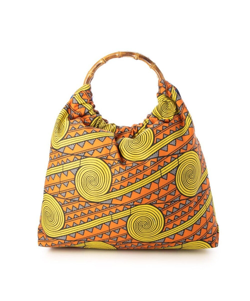 UNBILLION カシュカシュ cachecache / アフリカンプリントバンブーハンドルトート 