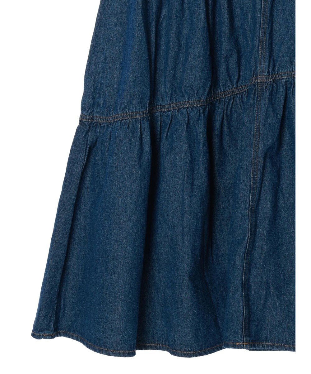 earth music&ecology デニムアシンメトリーティアードスカート 