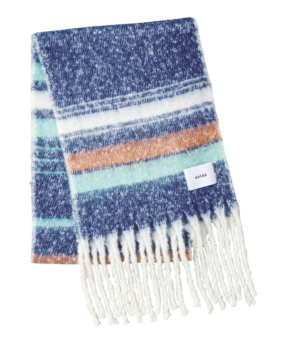 MOONBAT estaa ボリュームマフラー マルチボーダー／手洗い可 