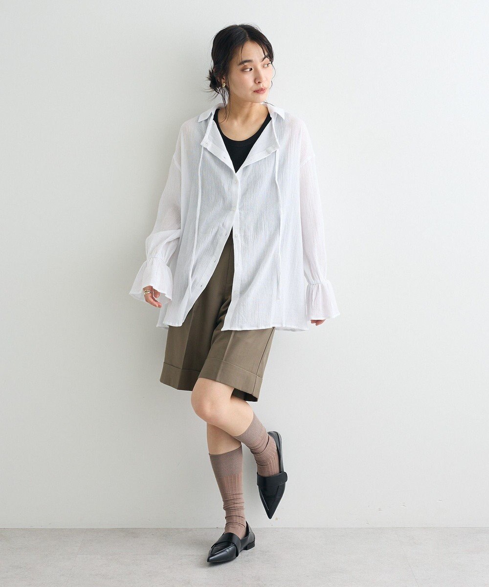 CRAFT STANDARD BOUTIQUE 衿ギャザーシャツブラウス 