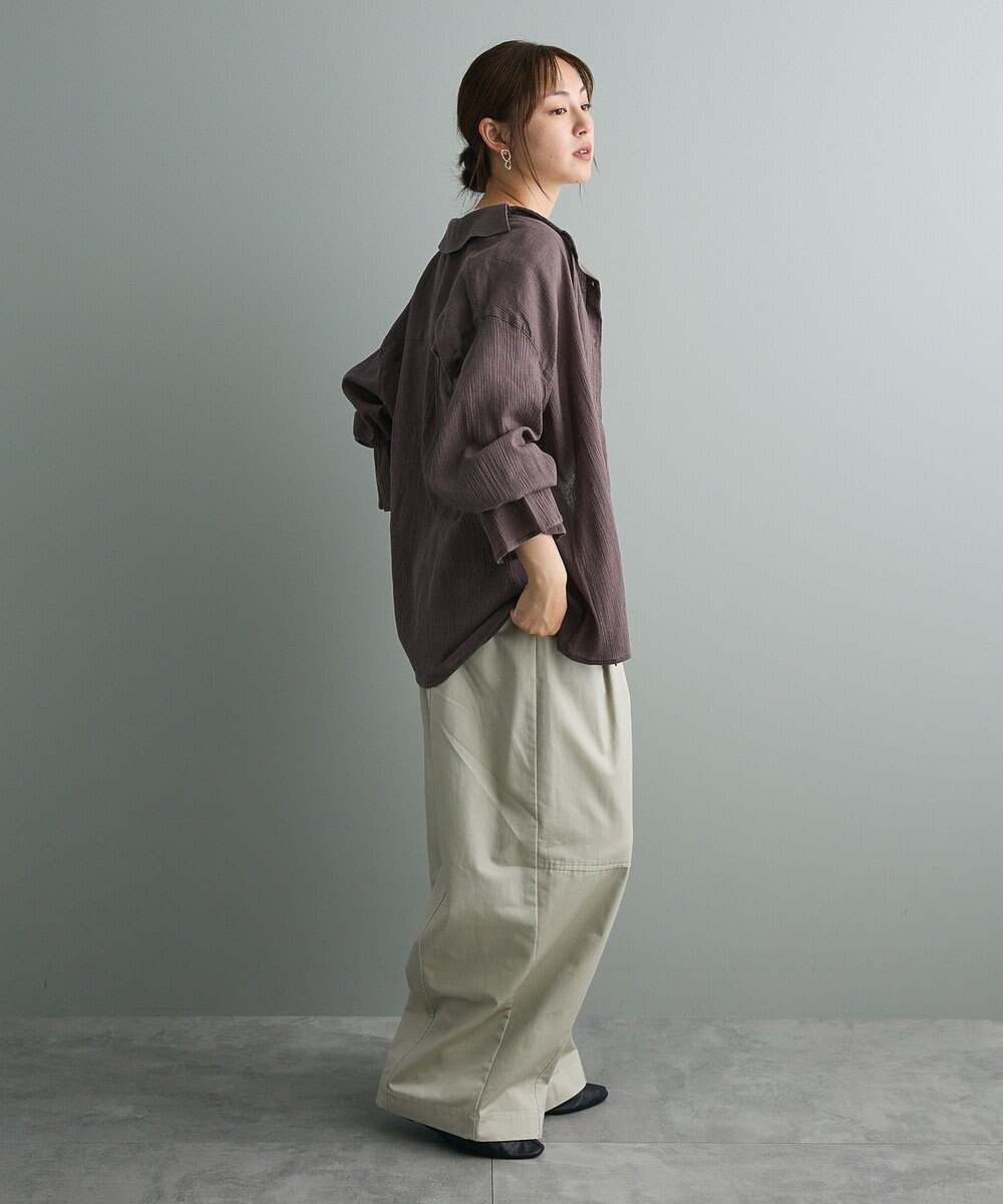 CRAFT STANDARD BOUTIQUE 衿ギャザーシャツブラウス 