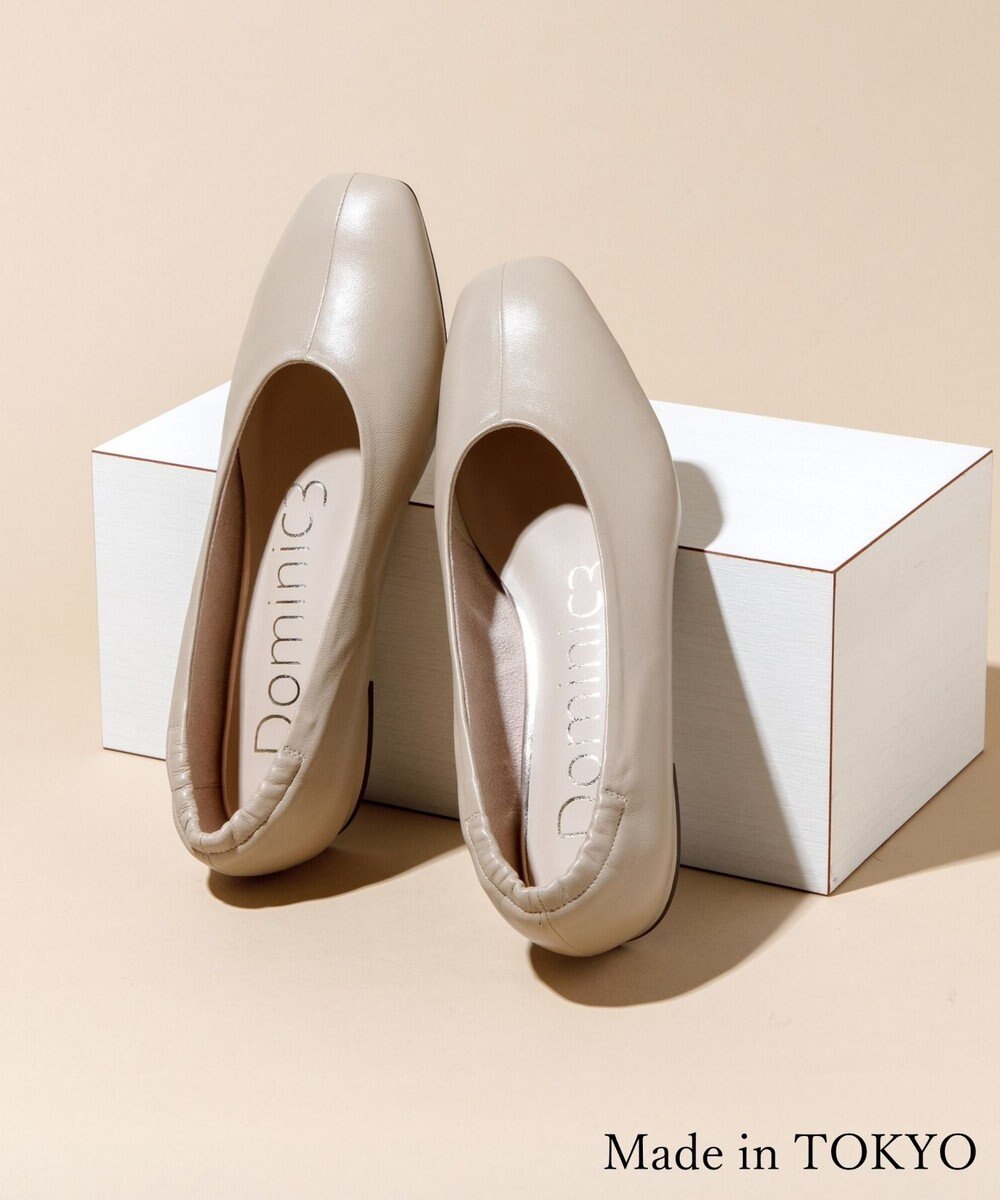 Dominic3 シープレザー バックゴムソフトパンプス 