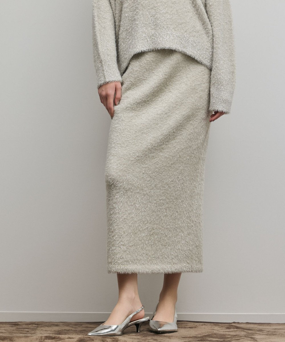 GRACE CONTINENTAL ラメフェザーニットスカート 