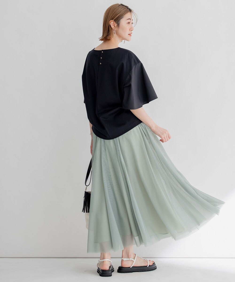 23区 【洗える】コットンツイルジャージー フレアスリーブ カットソー 