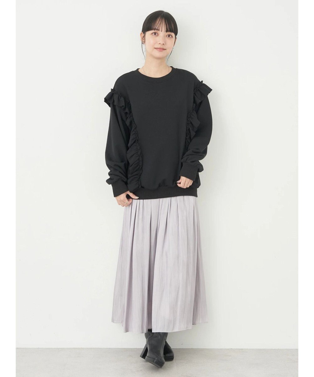 earth music&ecology フリルスウェットプルオーバー 