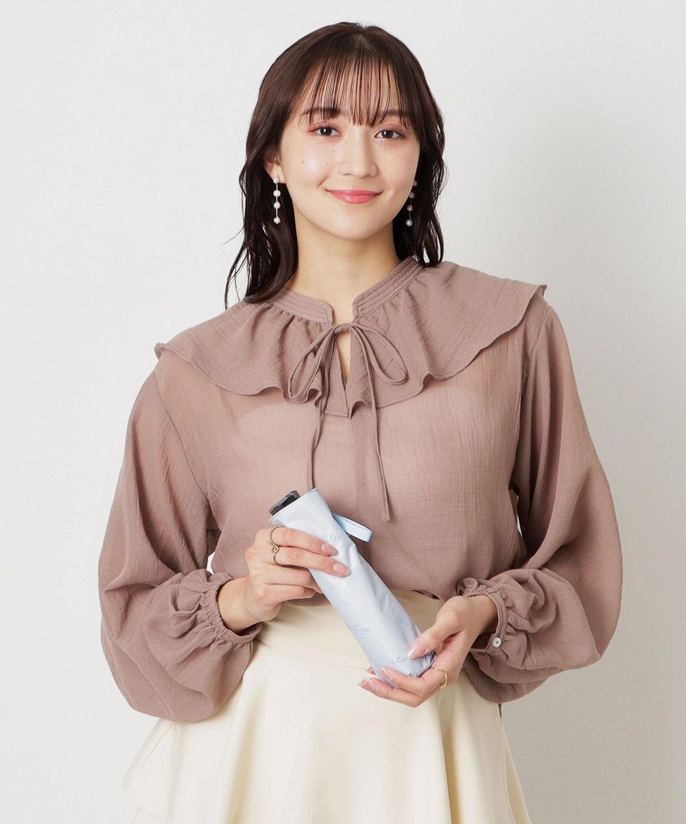 MOONBAT 【一級遮光/晴雨兼用】LANVIN en Bleu (ランバン オン ブルー) 折りたたみ日傘 ラインドローイング 遮光 遮熱 UV 