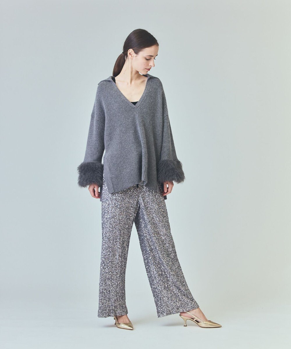 GRACE CONTINENTAL スパンコールニットパンツ 