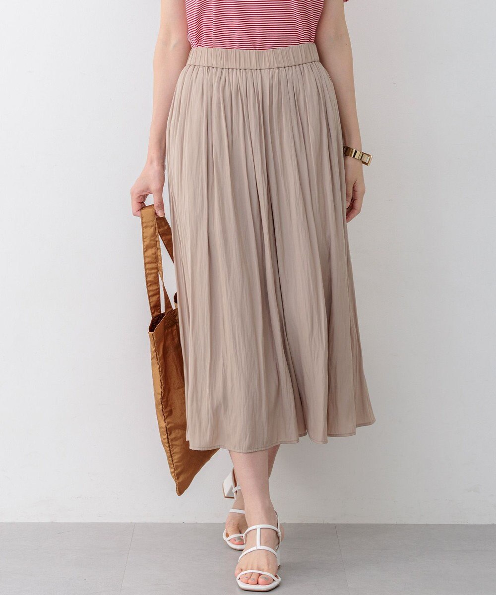 組曲 ギャザーライトデシン パンツ 