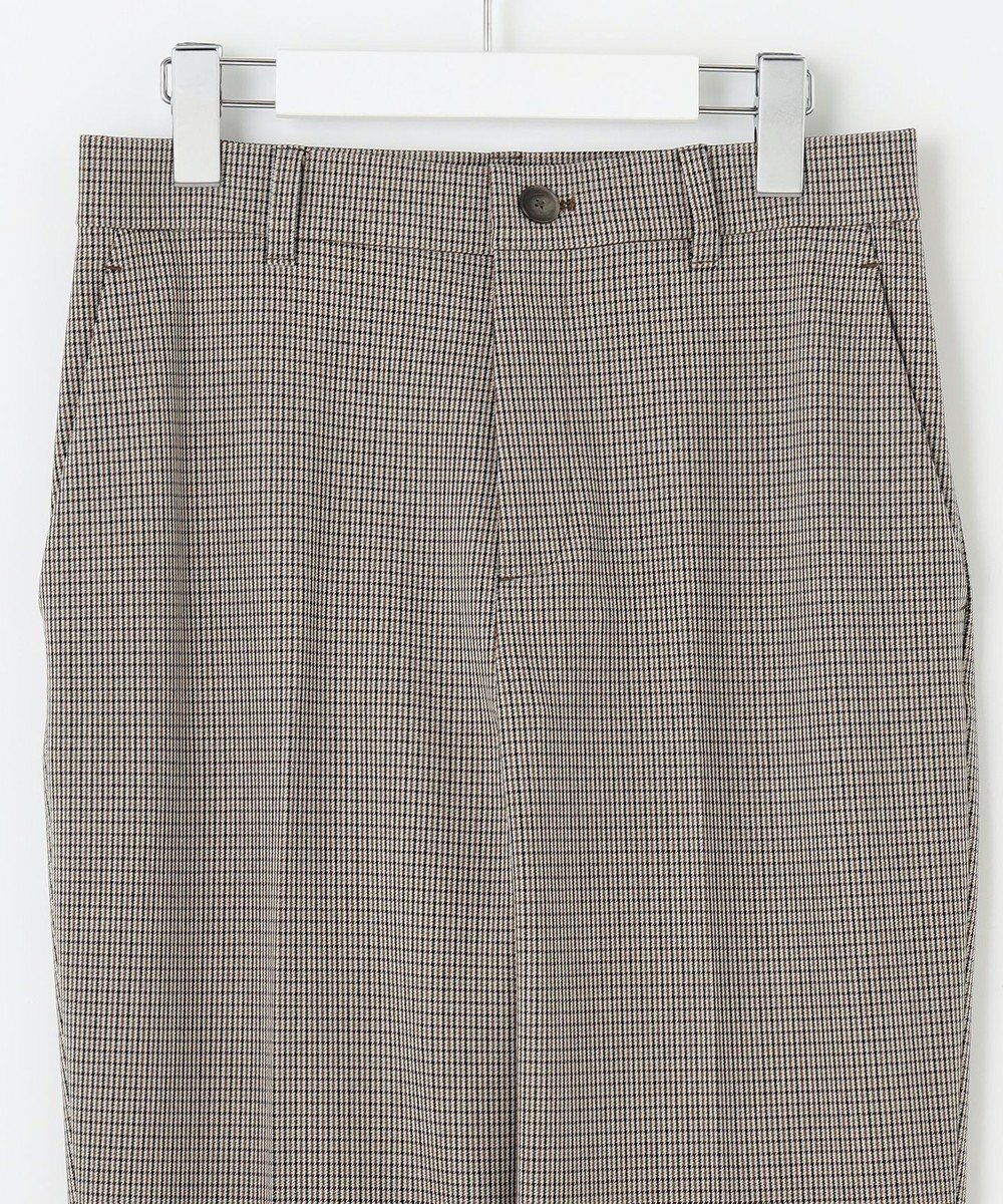 自由区 【撥水加工・洗える】TRギャバチェック柄テーパード パンツ 