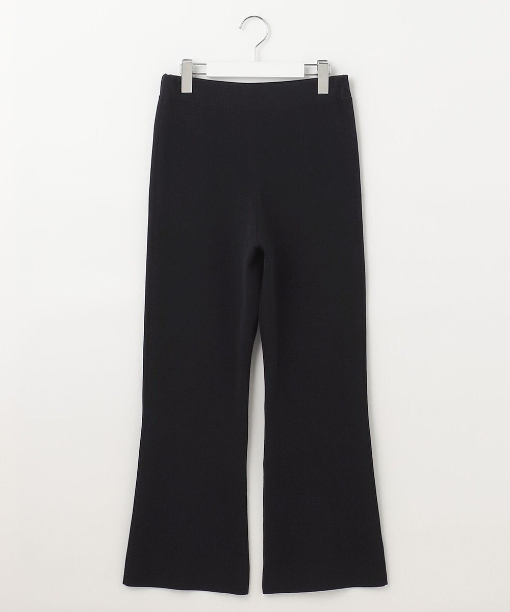 自由区 【XSサイズ～/洗える/セット着用可】ドライコットンハイゲージ フレアシルエット ニットパンツ 