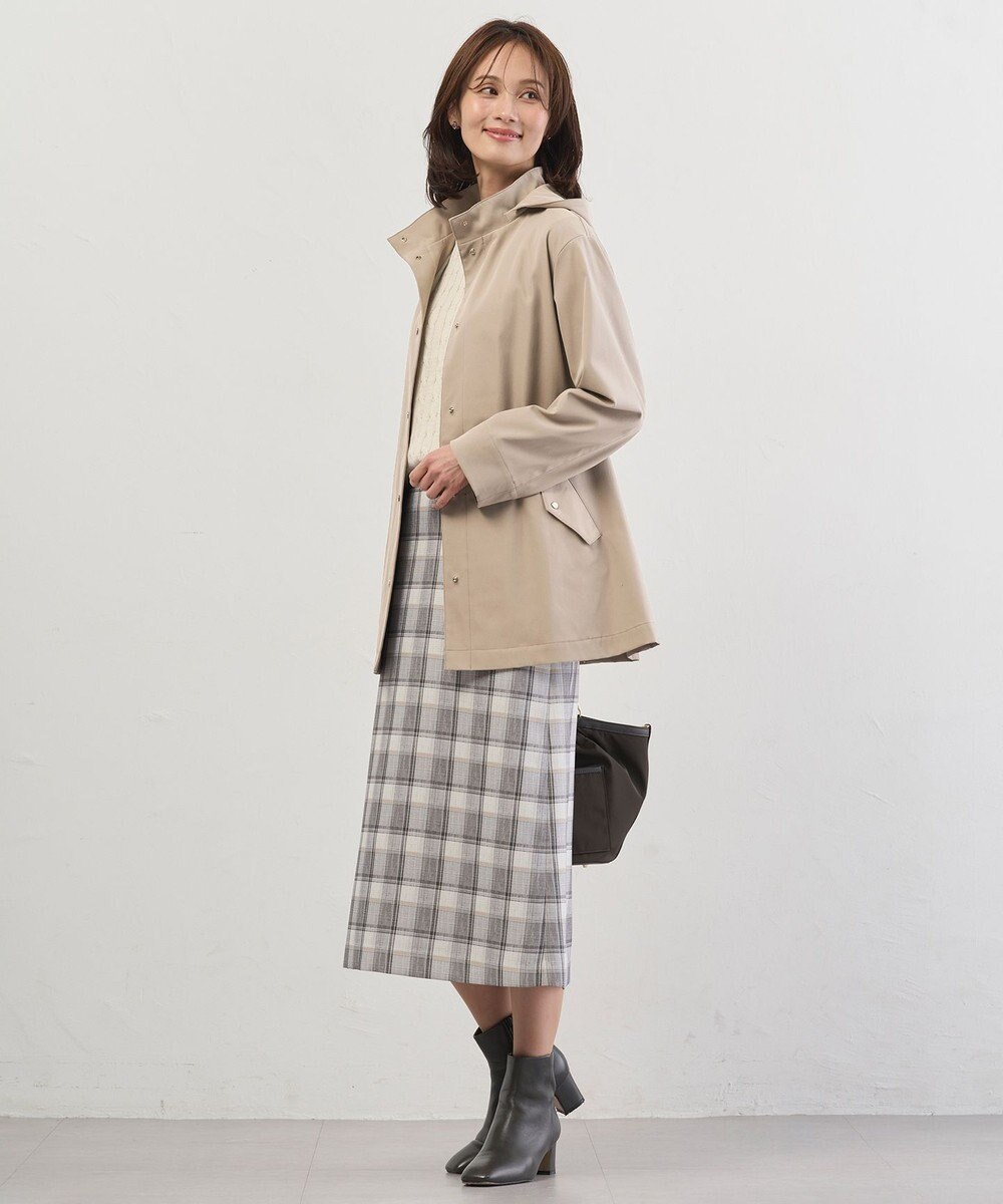 J.PRESS LADIES L 【2way】ドライツイルストレッチ フーデット アウター 