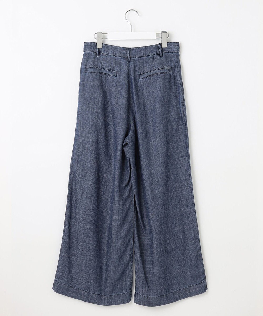 自由区 【洗える・XSサイズあり】テンセルリネンデニムワイド パンツ 