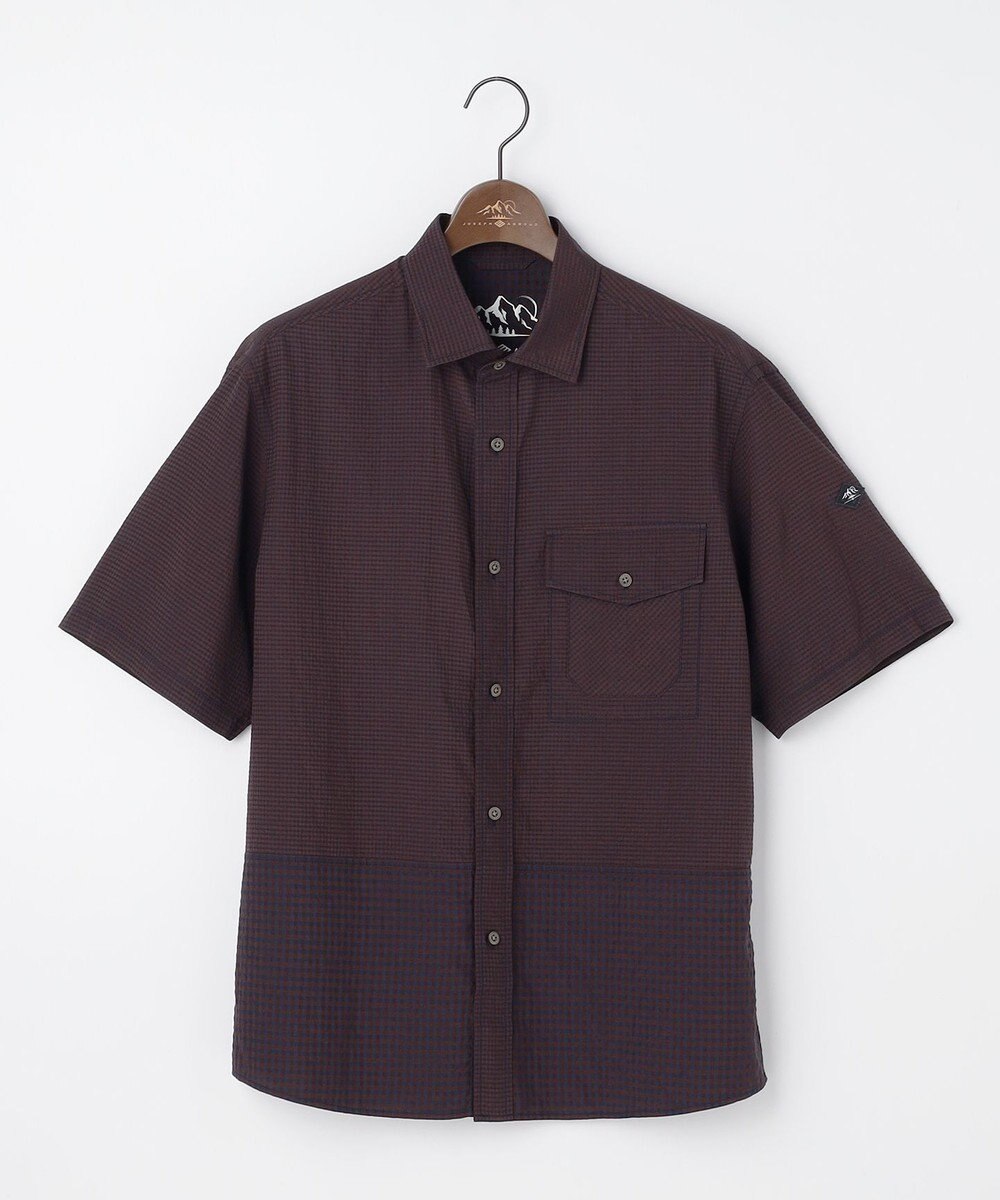 JOSEPH ABBOUD MOUNTAIN 【日本素材/軽量/オーガニックコットンブレンド】チェックコンビ アウトドア シャツ 