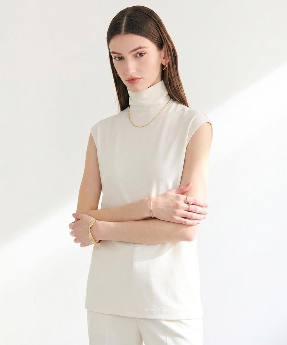 BEIGE， 【ロングセラー】MELLE / ハイストレッチ ハイネックカットソー 