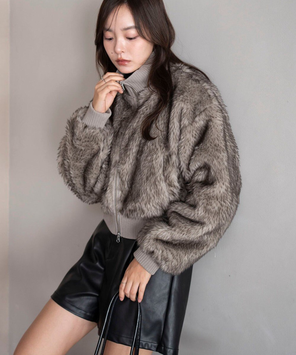 WEGO 【25年秋冬新作】フェイクファーショートブルゾン 