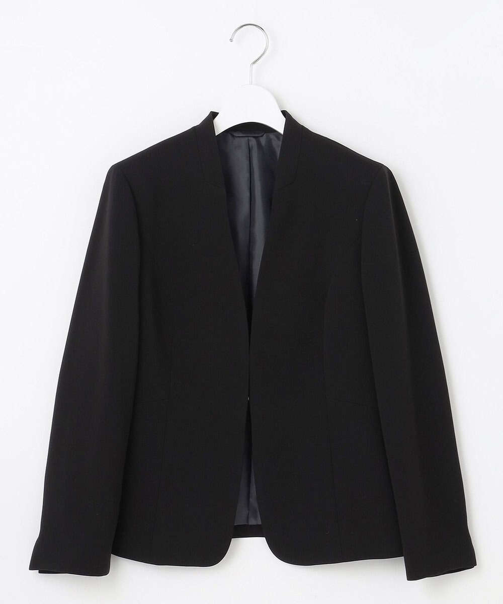 J.PRESS LADIES L 【WEB限定カラーあり・洗える】セラテリーダブルクロス ノーカラー ジャケット 