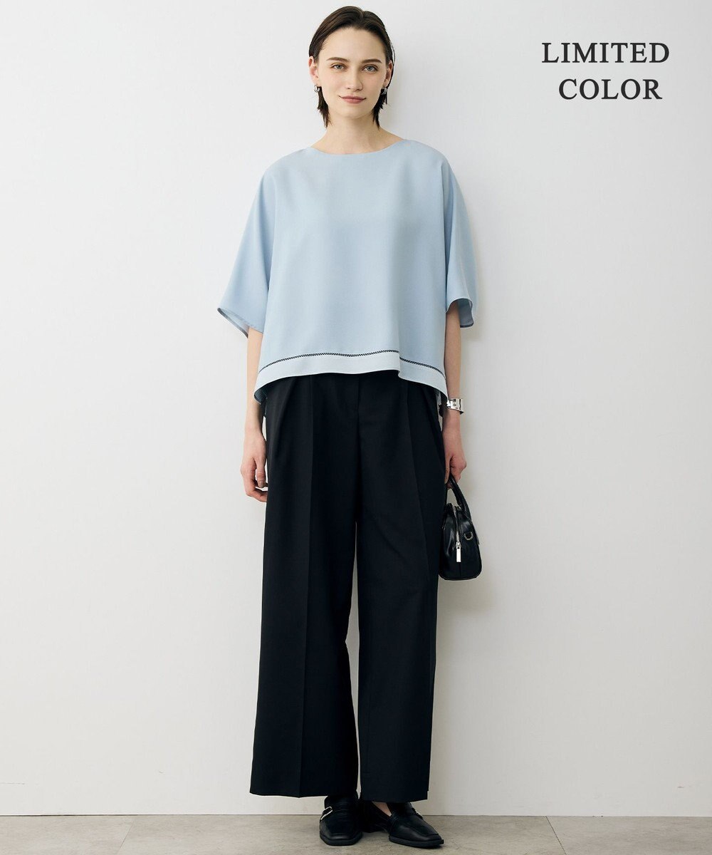 ICB L 【先行予約・WEB限定カラーあり】 FluidBackSatin クロップドブラウス 