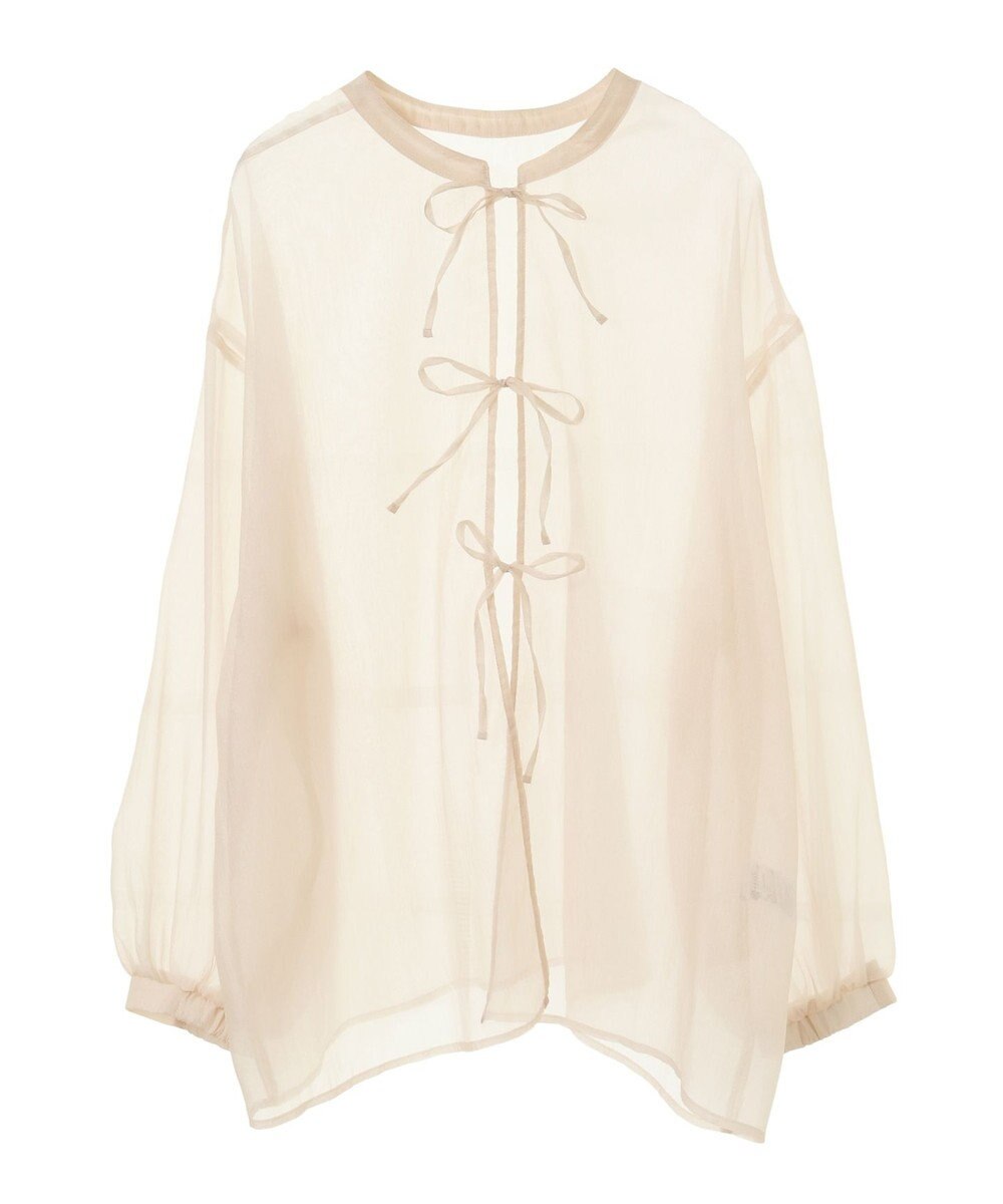 earth music&ecology シアーリボンシャツ 