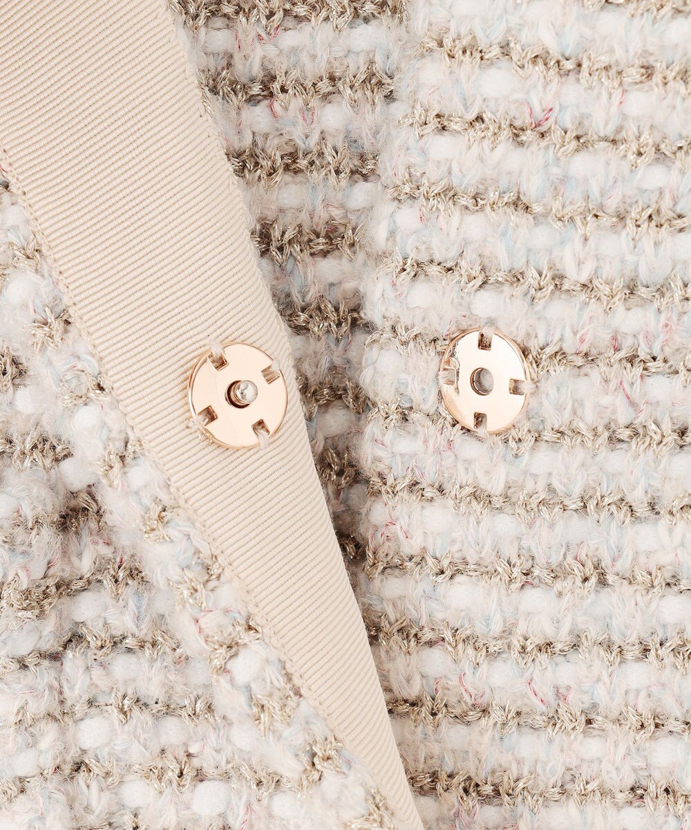 自由区 L ツイード調ニット ジレ 