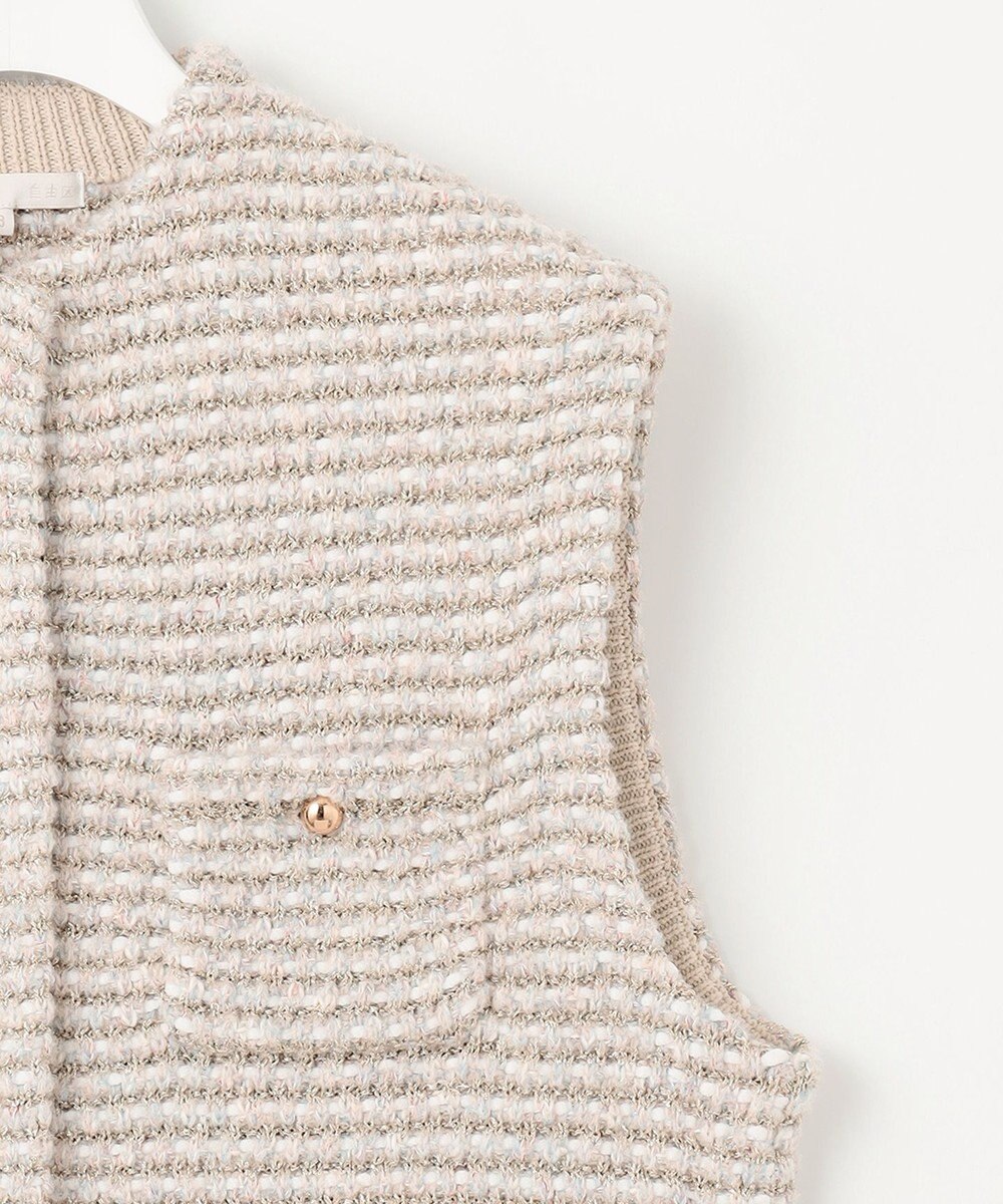 自由区 L ツイード調ニット ジレ 