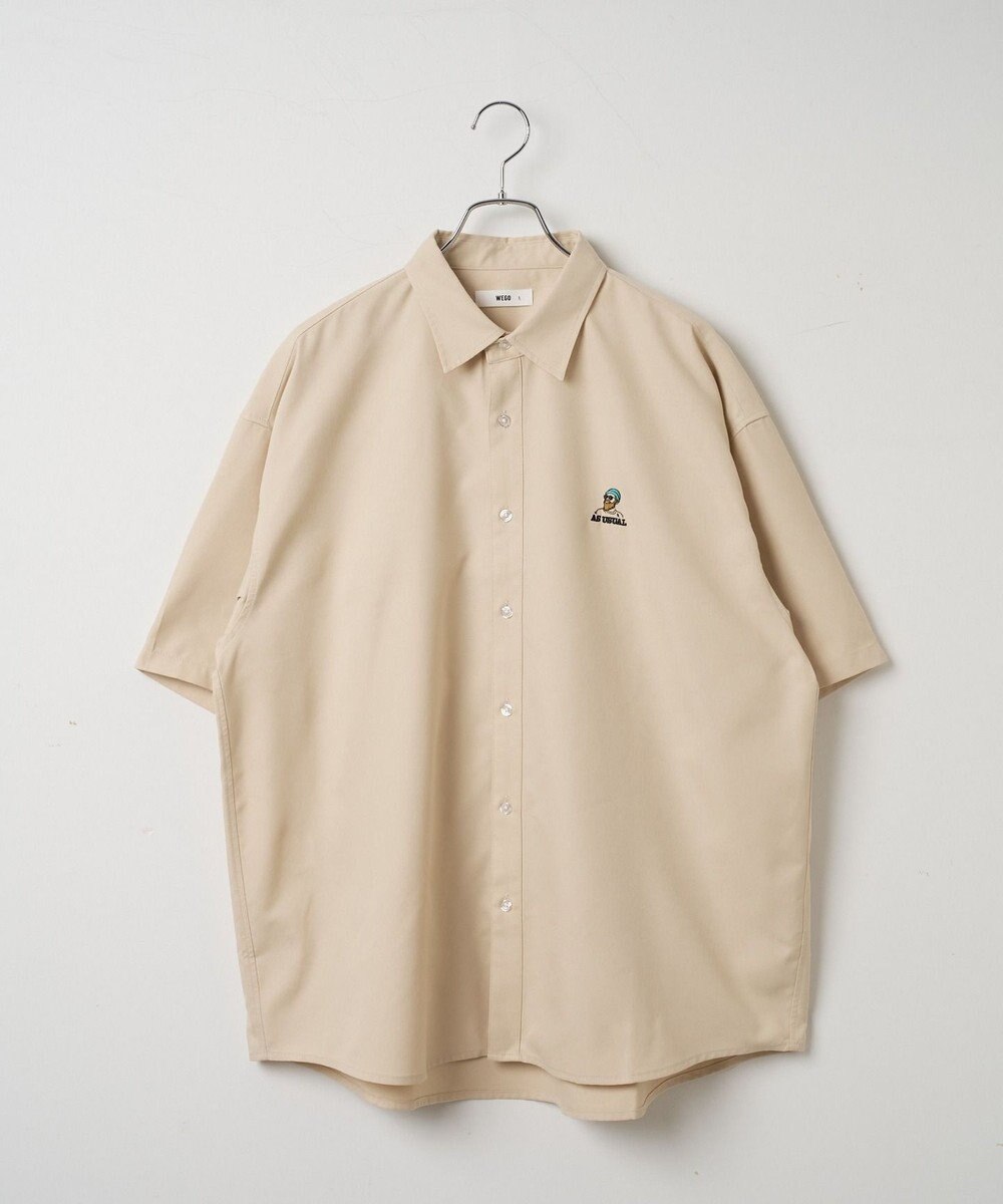WEGO 【シワになりにくい】イージーケアオックスフォードワンポイントシャツ（S） 
