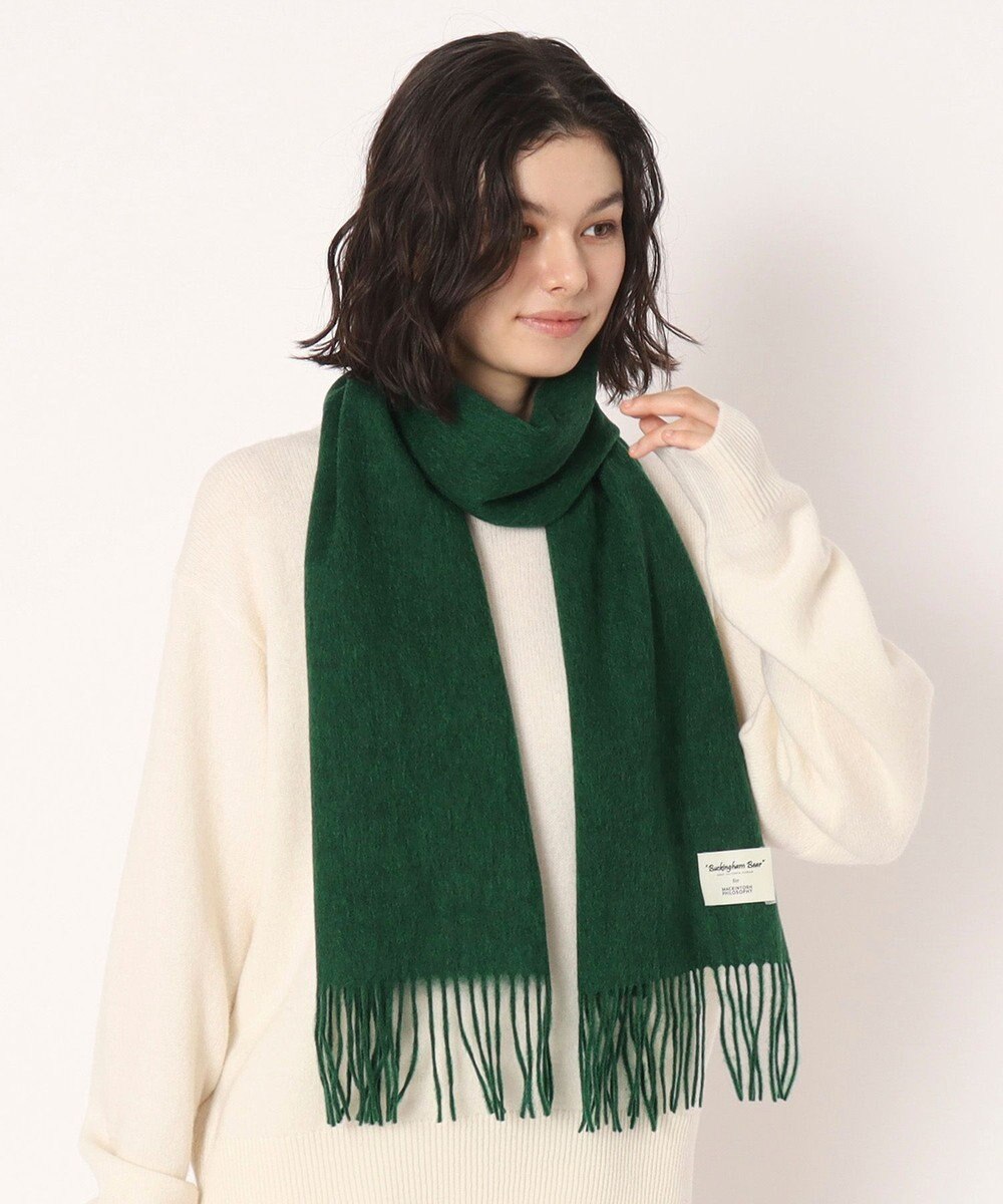 MOONBAT 【WEB限定】MACKINTOSH PHILOSOPHY バッキンガムベア付きウール100%無地マフラー (パッケージ付き) 