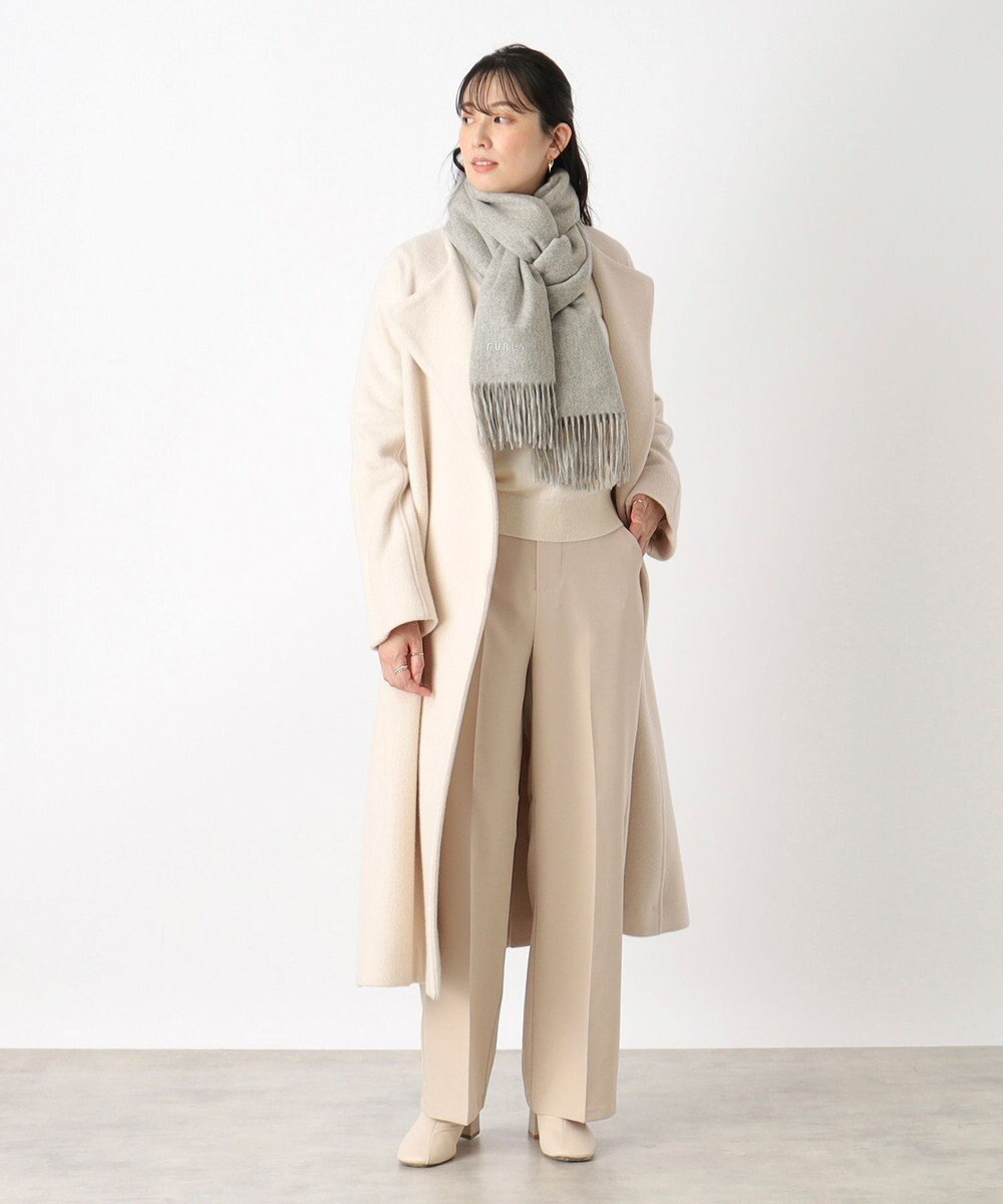 MOONBAT 【洗えるカシミヤ/大人百花1月号掲載】FURLA カシミヤ100%超大判無地 ストールマフラー／幅70cm 