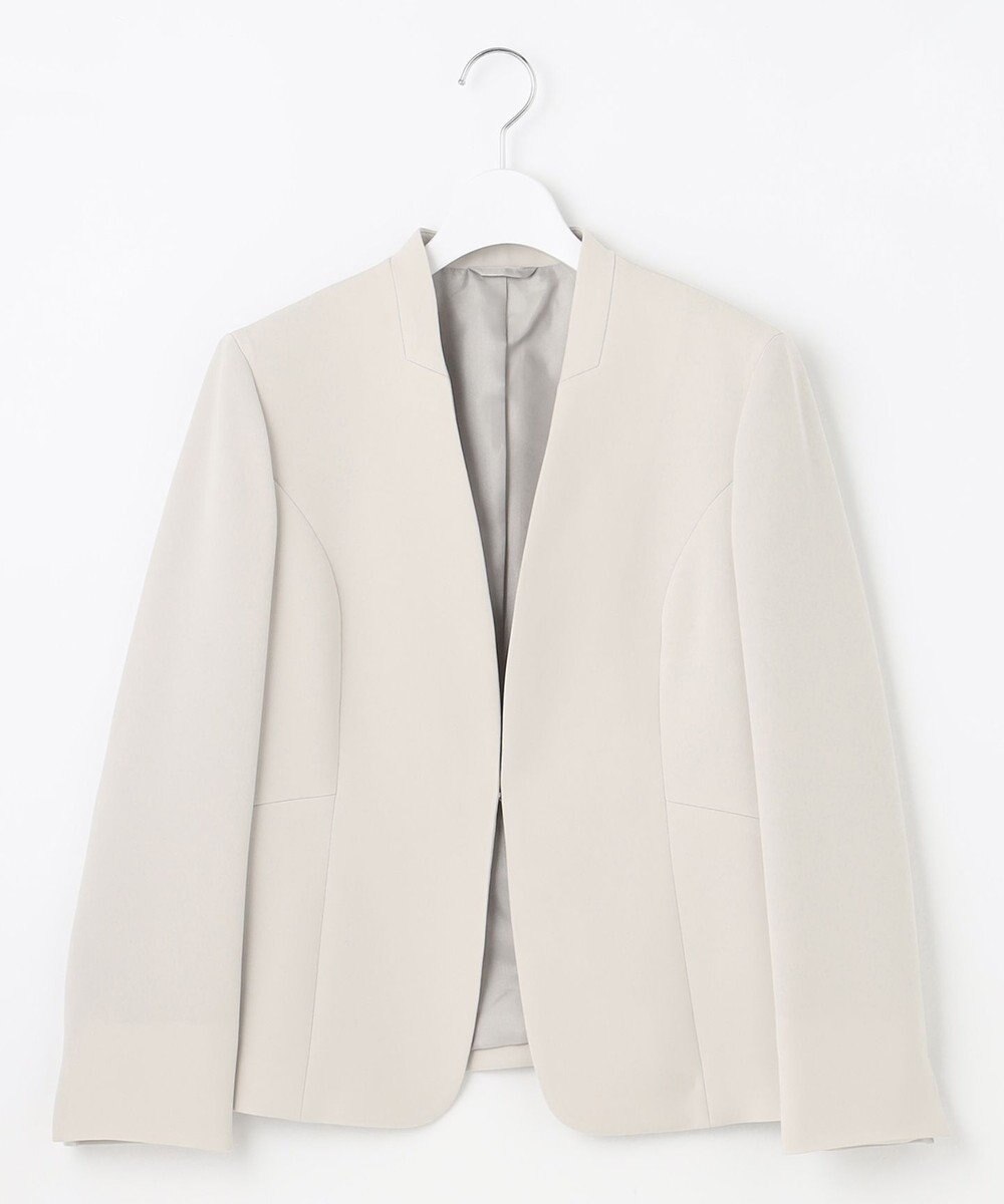 J.PRESS LADIES L 【WEB限定カラーあり・洗える】セラテリーダブルクロス ノーカラー ジャケット 