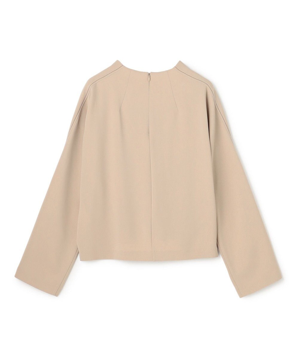 BEIGE， RUE / ドライタッチVネック配色ステッチブラウス 