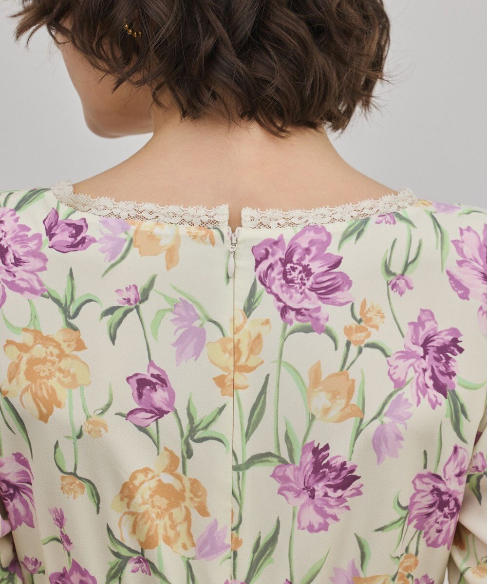 GRACE CONTINENTAL ボタニカルプリントティアードワンピース 