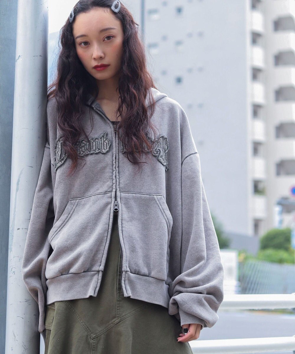 WEGO 【ユニセックス着用ITEM/MLサイズ展開】ショートグラフィックZIPパーカー 