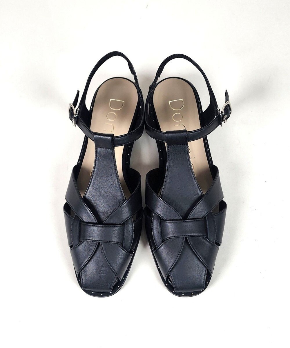 Dominic3 スタッズピース レザーケージサンダル 