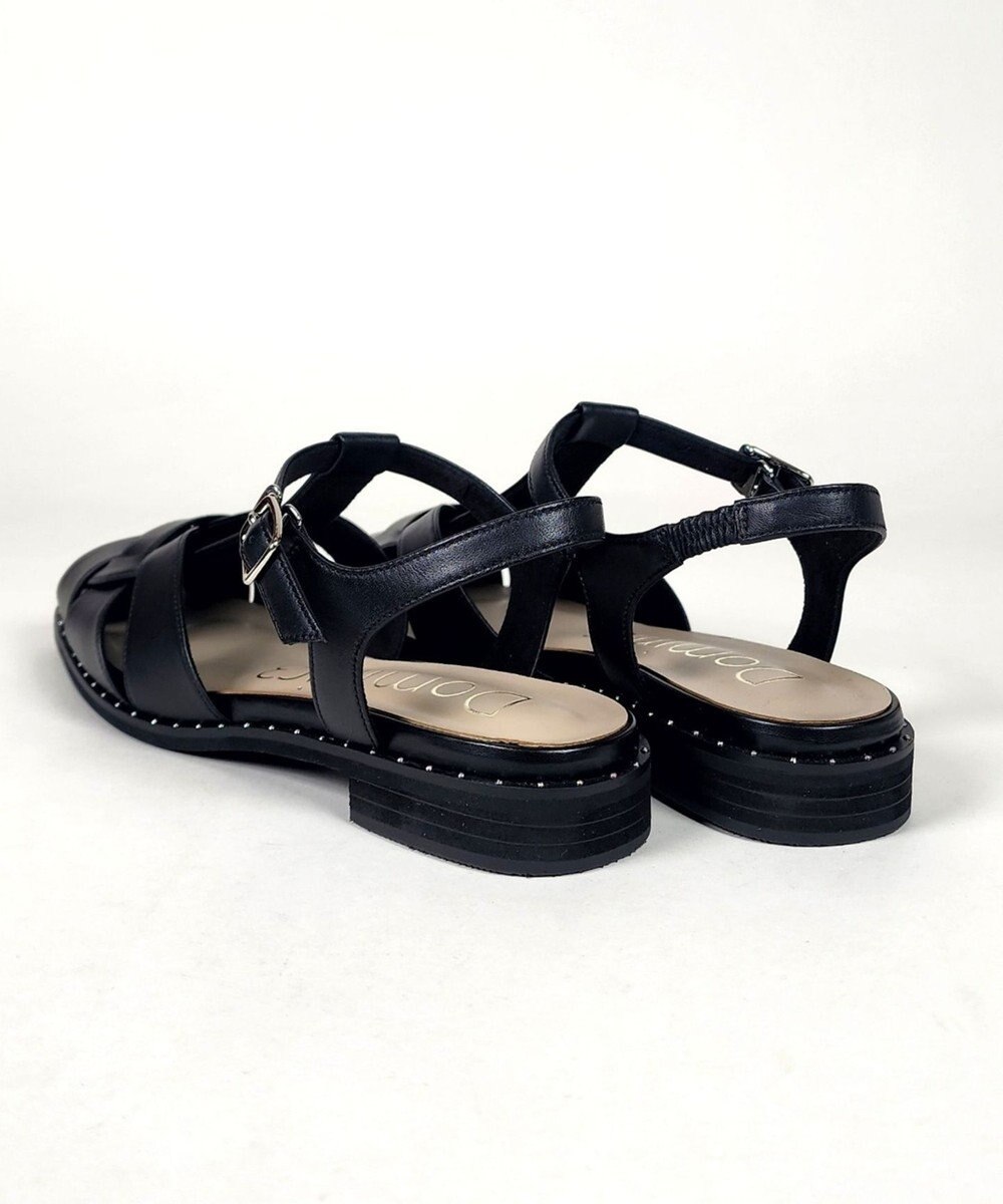 Dominic3 スタッズピース レザーケージサンダル 
