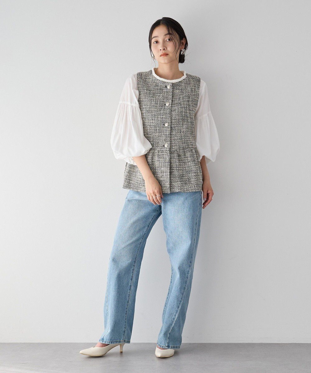 YECCA VECCA ツイードペプラムジレ 