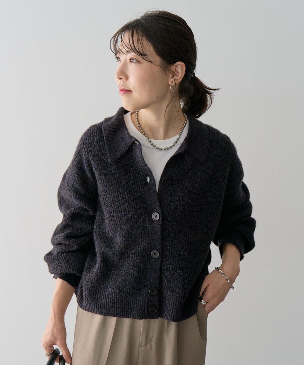 Green Parks 衿つきニットプルオーバー 