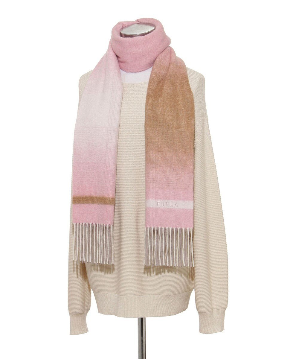 MOONBAT FURLA(フルラ）カシミヤ100％ カラーブロック オンブレー ストール 