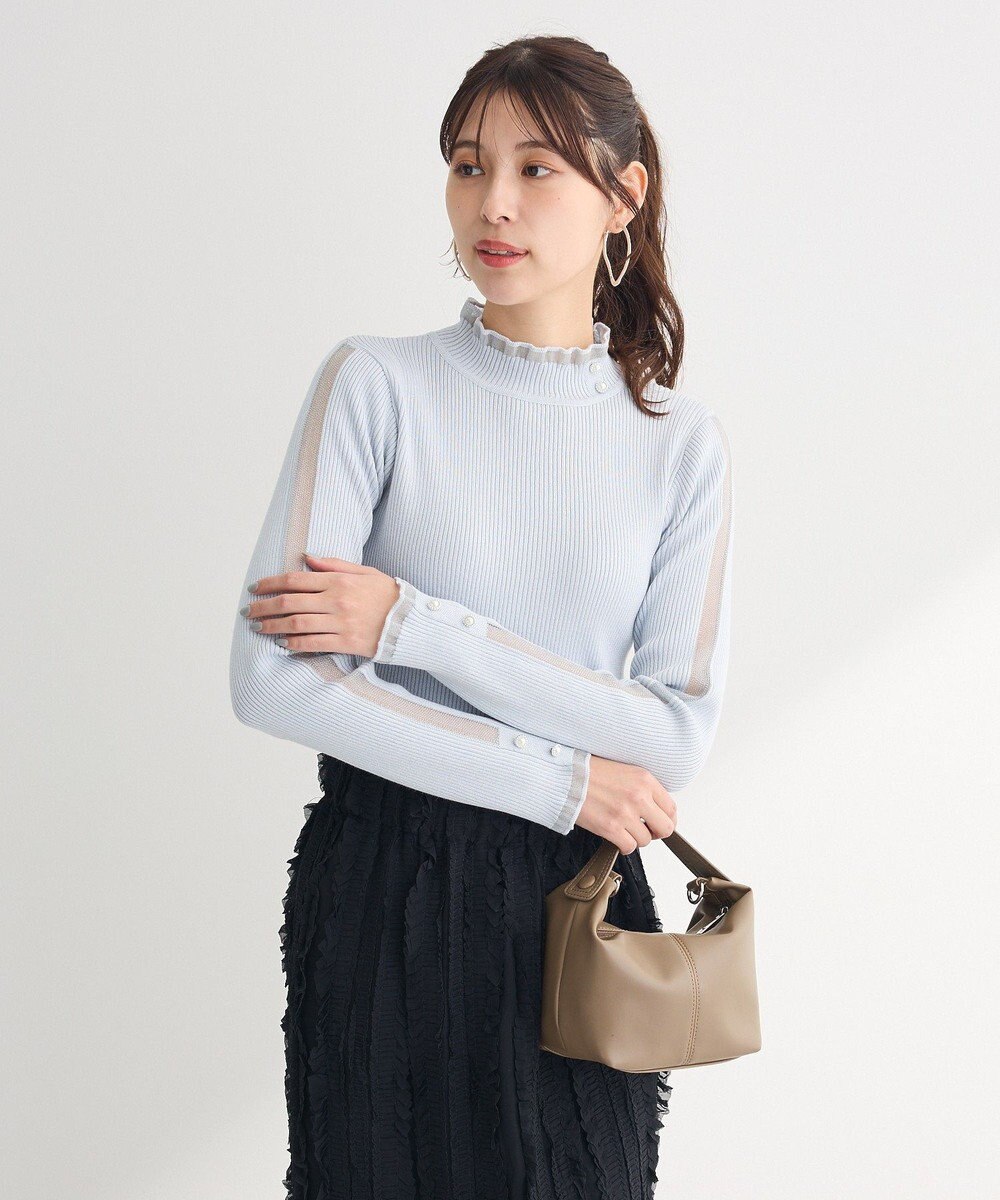 Green Parks ・ｓｗｉｎｇ　ｂｙ　シフォンフリルリブハイネック 