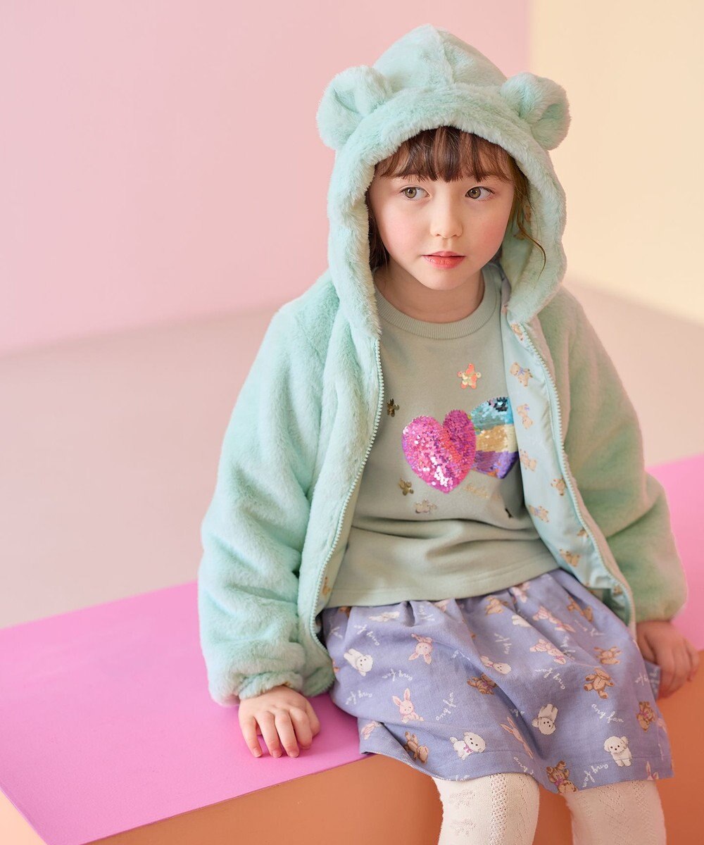ANY KIDS アニマル耳 フェイクファー ブルゾン 
