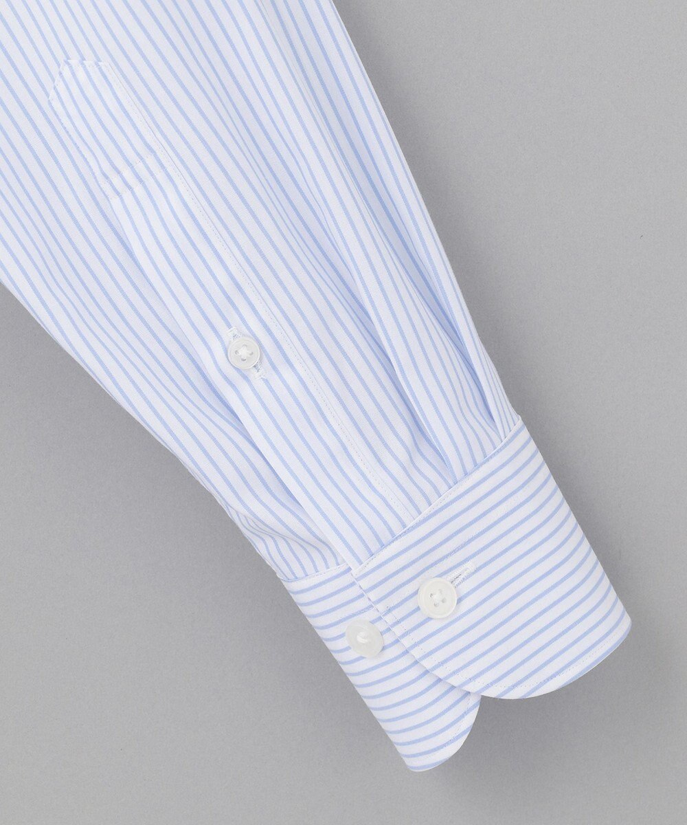 GOTAIRIKU 【形態安定】プレミアムプリーツシャツ_ワイドカラーストライプ 