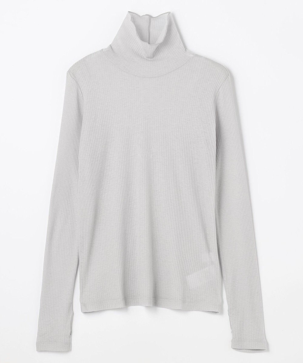 ANY L ウール混リブタートルネックカットソー 