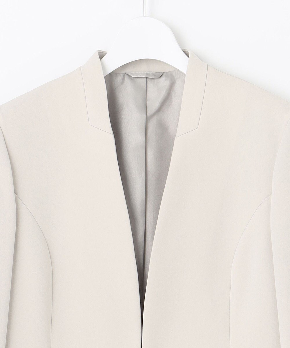 J.PRESS LADIES L 【WEB限定カラーあり・洗える】セラテリーダブルクロス ノーカラー ジャケット 