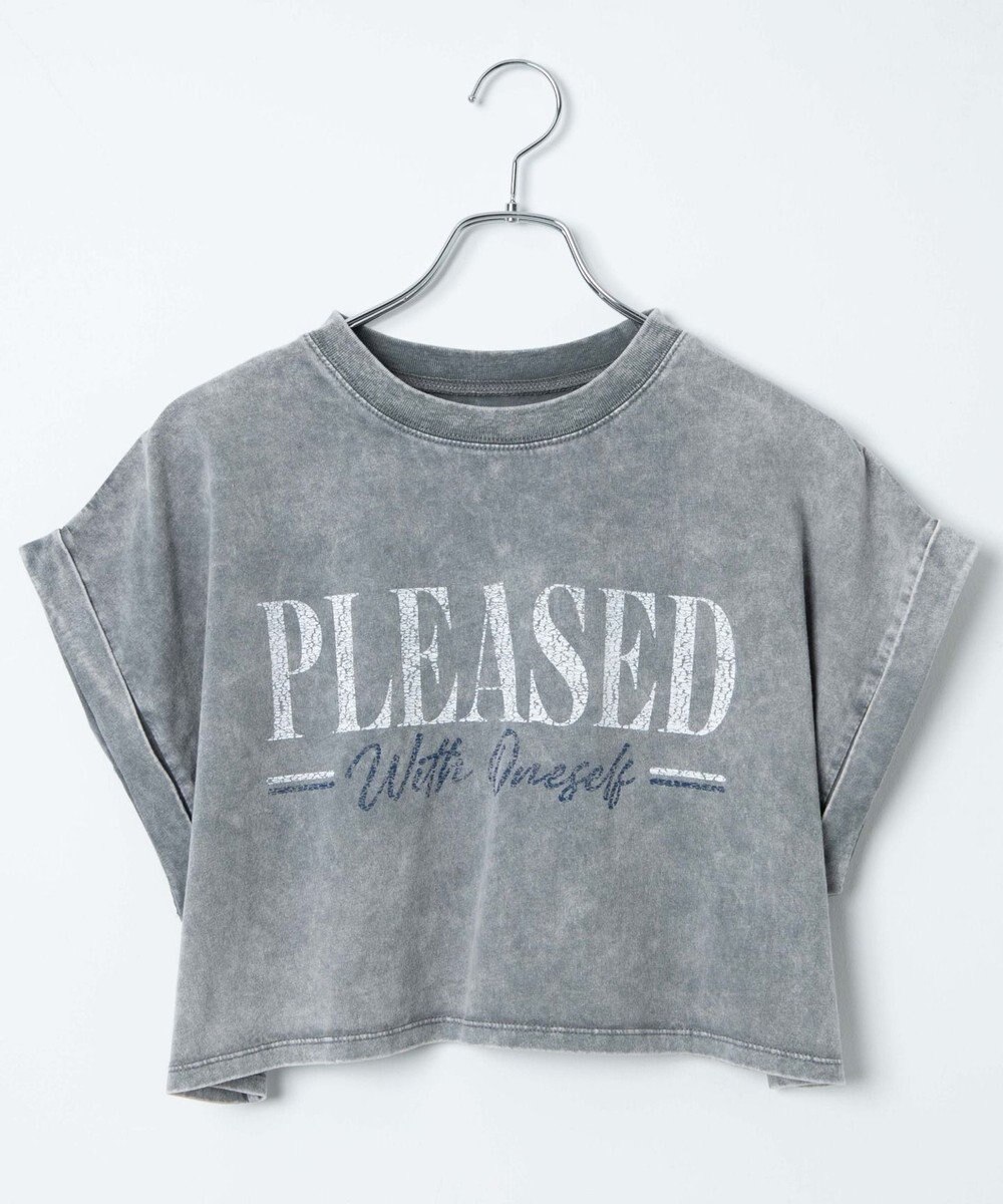 WEGO 【洗える】ヴィンテージウォッシュロールアップショートTシャツ 