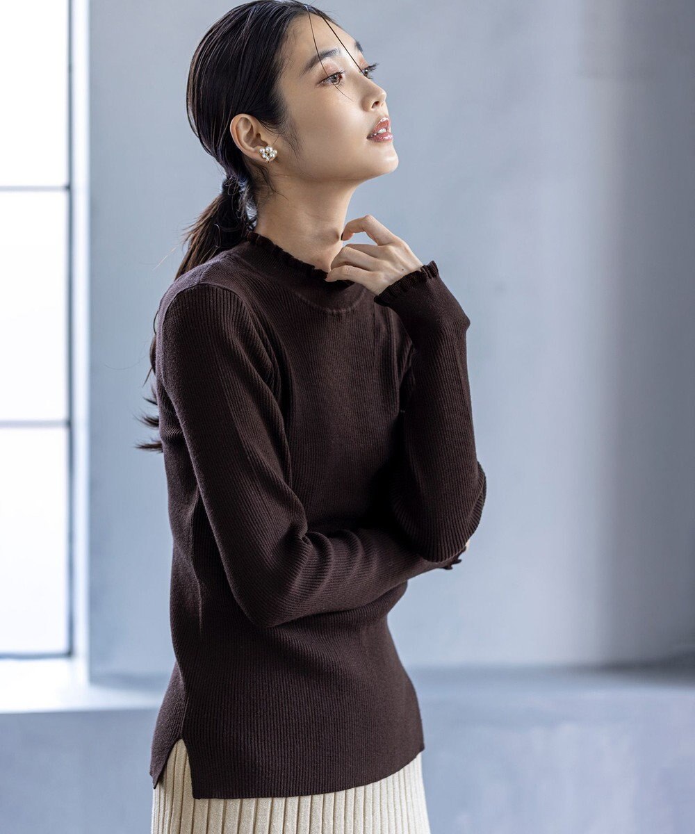 ANY SIS CICA加工 フリルネック プルオーバー 