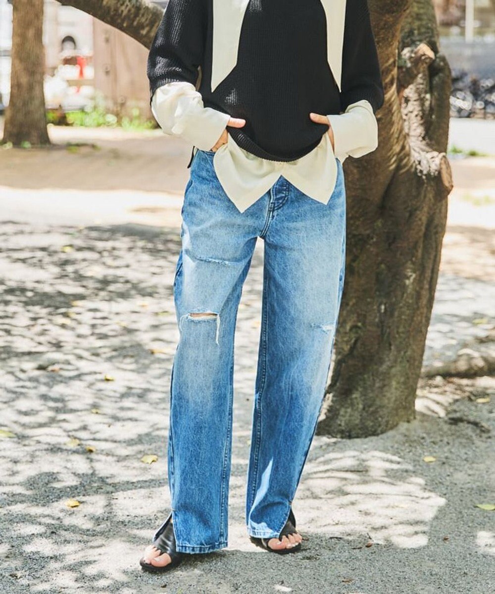 woadblue 【157】slit tapered デニムパンツ 