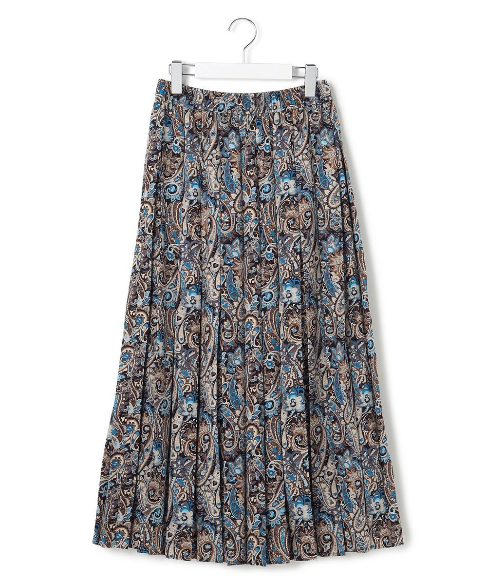 J.PRESS YORK STREET 【WOMEN】ペイズリーワイドプリーツ スカート 