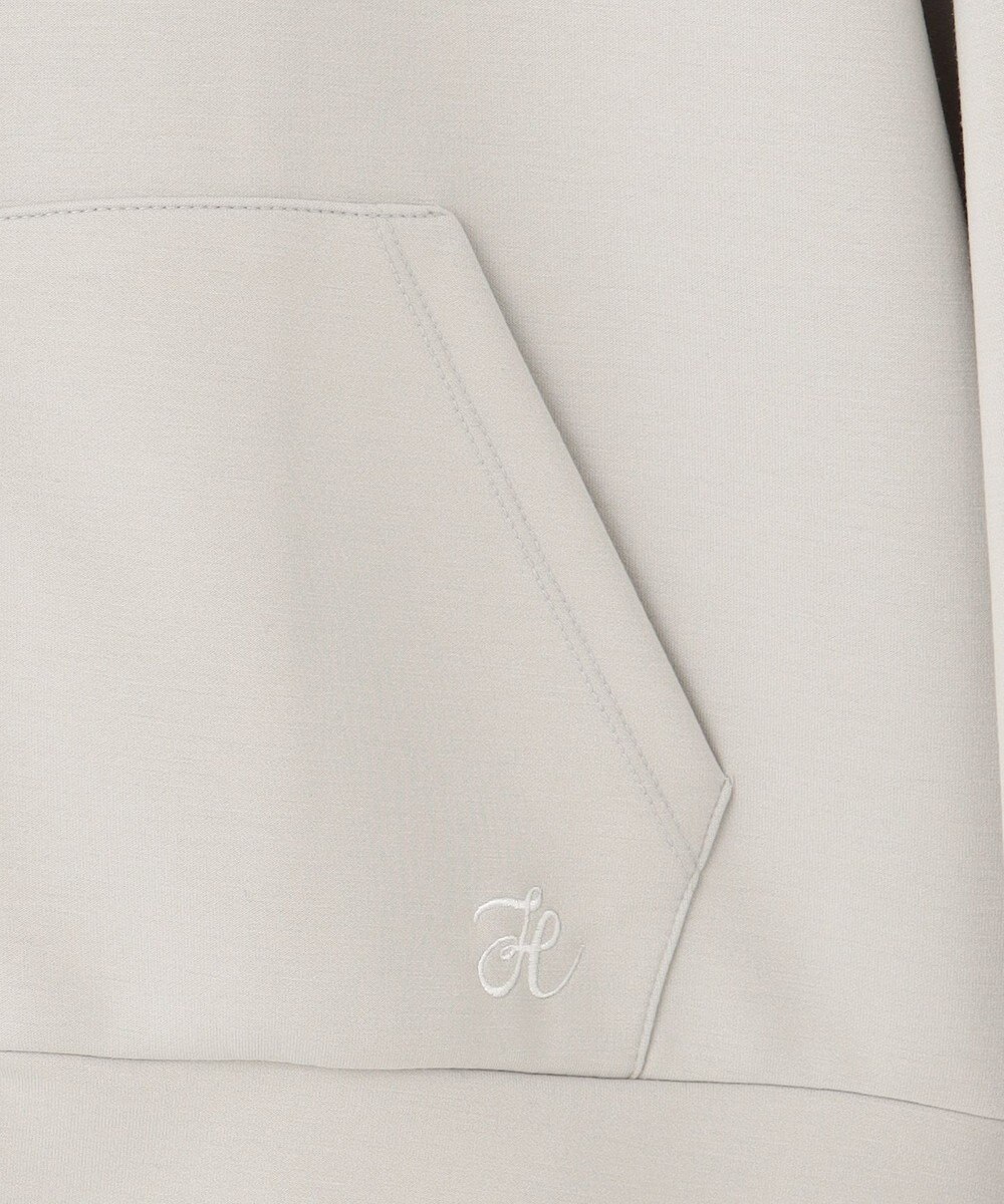 Feroux 【洗える】ダブルジップダンボールロゴ パーカー 